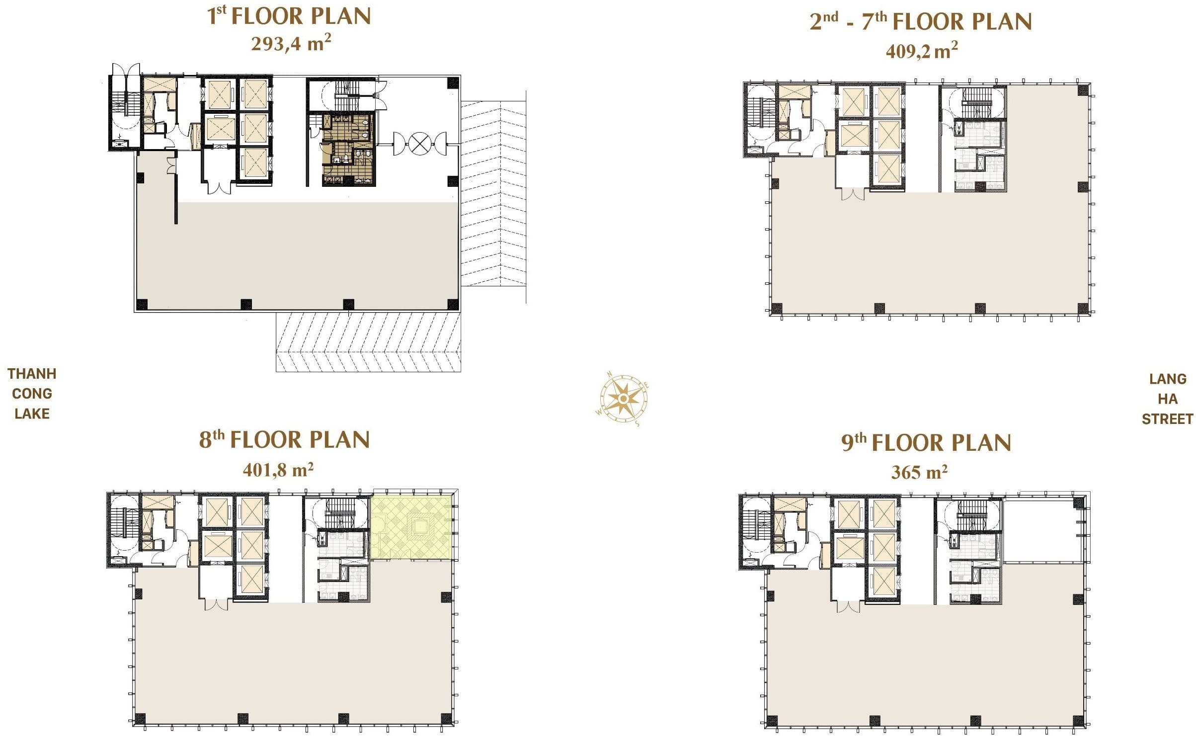 Trang Chủ 4 Layout mặt bằng cho thuê văn phòng tại BRG Diamond Park Plaza